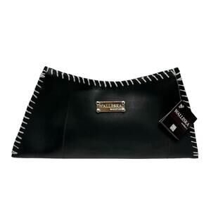 Walleska Ecochicc Half Moon Clutch Recycled & Handcrafted in Brazil NWT Black